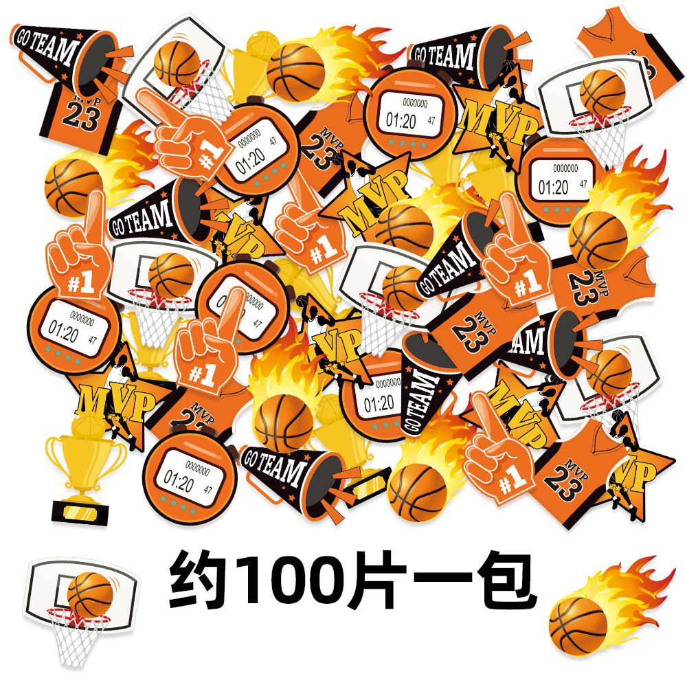 Transfronterizo nuevo tema de baloncesto de la NBA chico fiesta de cumpleaños decoración traje de cumpleaños bandera pastel tarjeta de inserción