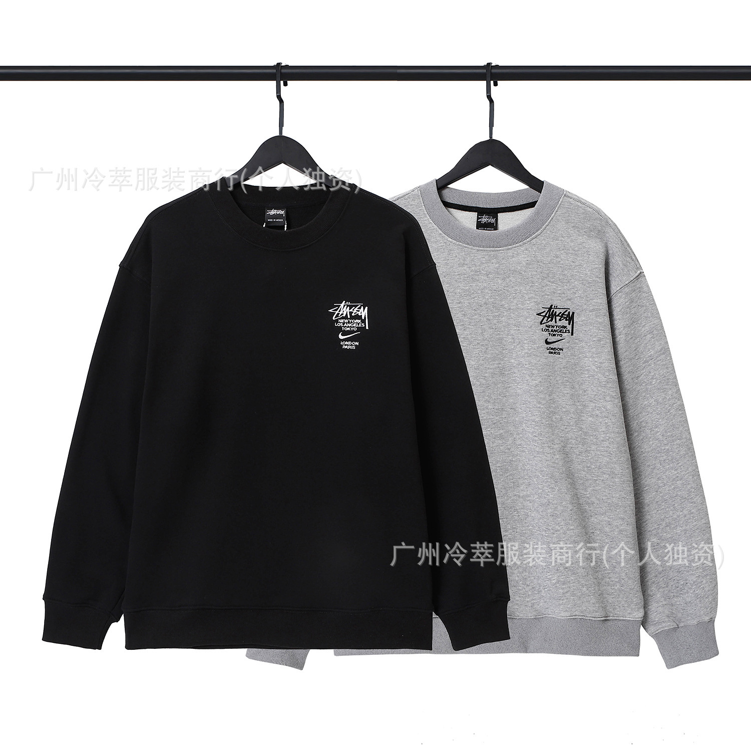 24-piece ready-made cross-border European and American foreign trade S-letter co-branded embroidered loose-fitting simple terry cloth suit, dropshipping available.