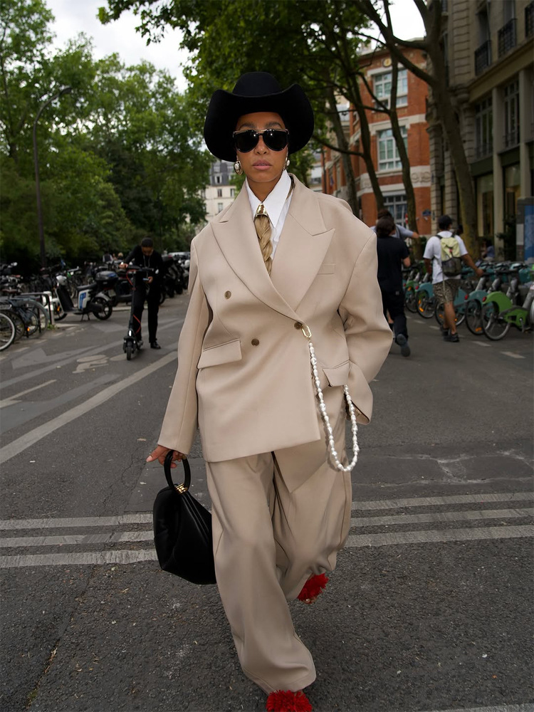 Saco Blazer Cruzado para Mujer de Poliéster para Otoño