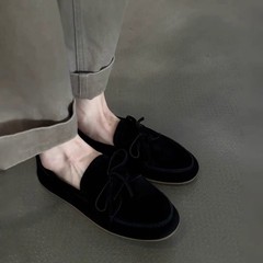 羊皮版~法式高级感时尚舒适圆头小众设计软底绑带气质女浅口单鞋