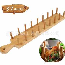 跨境木质卷饼架薄饼架玉米塔木质卷饼架木制简约可香蕉煎饼架托盘