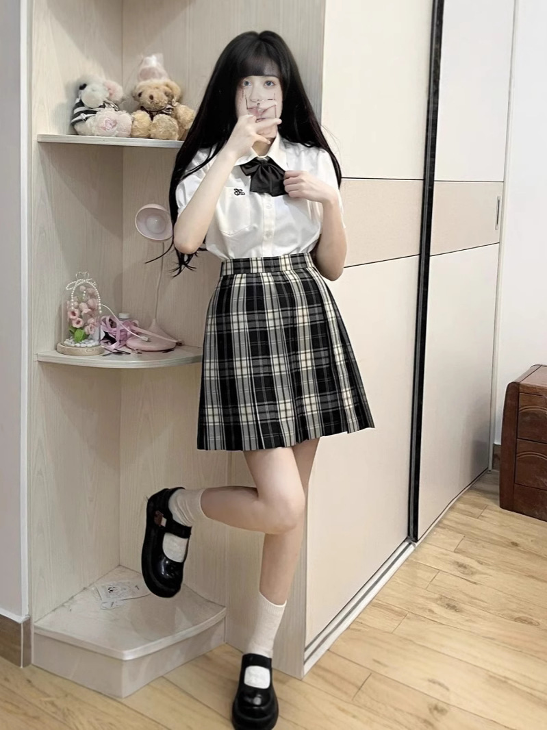JK Uniform Authentic Original [Blackboard Matching Pattern], Short Stature Versatile Popular School-style JK Skirt In Stock