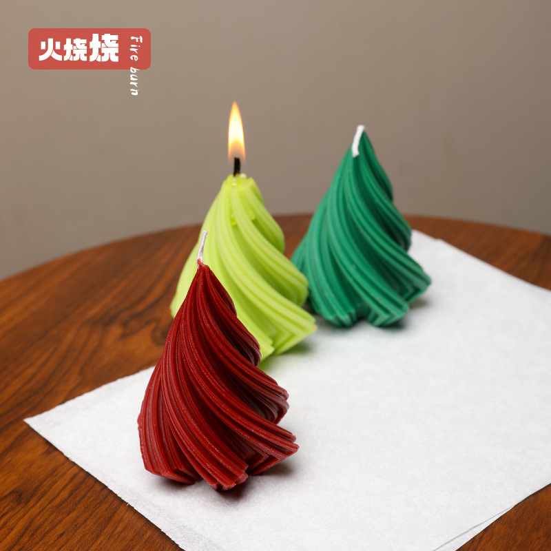 クリスマスツリー42度低温キャンドル点滴ワックスお土産幾何学スパイラルinsホーム装飾アロマ置物卸売|undefined