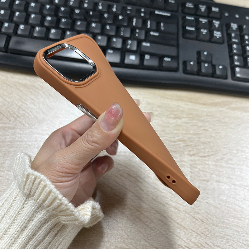 iPhone17 メタルフォトフレーム携帯電話ケース Apple 14 ソリッドカラーネットレッド 16 素材ケース 12 シリコン保護カバーに適しています。|undefined