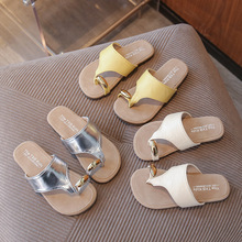 ins法式夹脚罗马拖鞋2025年夏季新款韩版女童套趾凉拖软底沙滩鞋