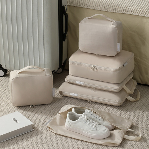 Cross-border compressed travel set six-piece large capacity storage bag waterproof clothing home storage bag suitcase storage bag