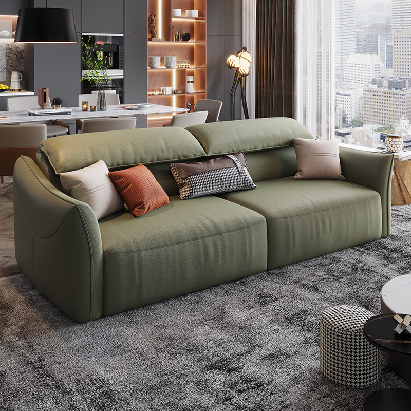 Muebles de tecnología de fibra ultra-funcional sofá pequeño hogar sala de estar moderno sofá eléctrico de lujo ligero personalizado