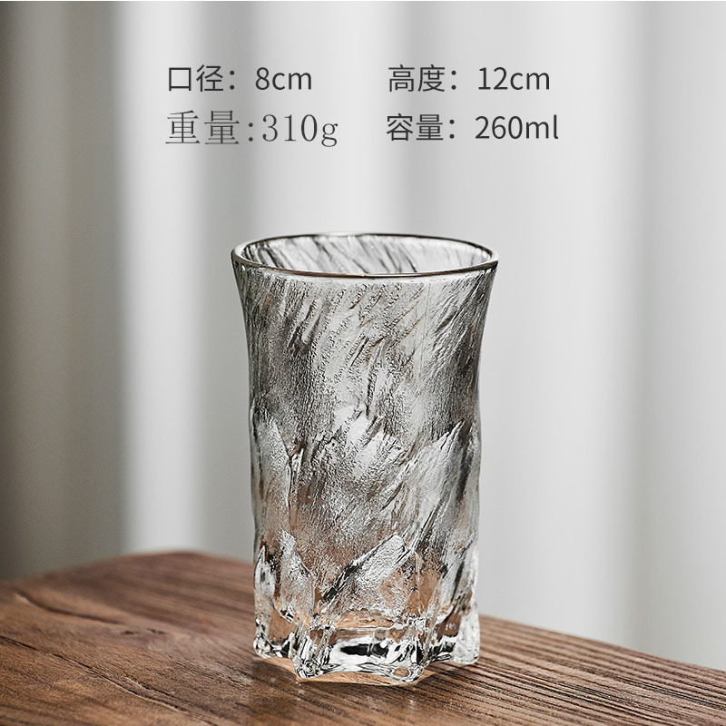 Tazas de hielo de cristal de hielo de color profundo Tazas de té japonesas Tazas de whisky Tazas de cerveza Tazas de café helado Tazas de bebida de jugo