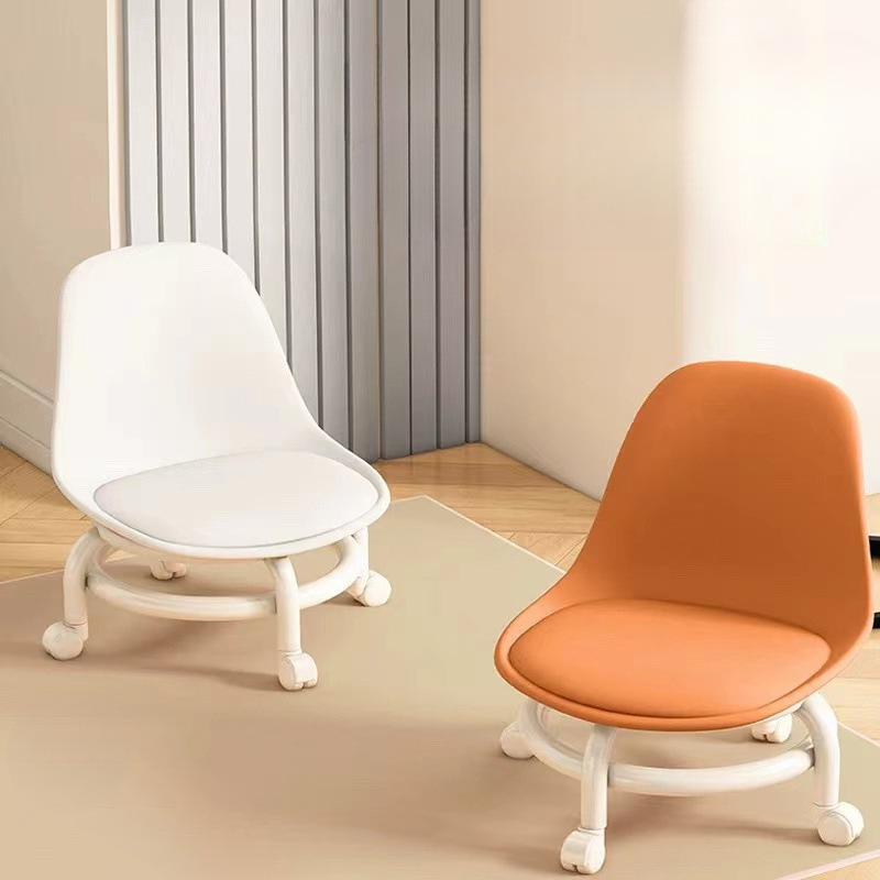 Small Stool with Wheels, Beautiful Seam Roller Skating Low Stool, Baby Toddler Swivel Chair, Mobile Small Stool, Universal Wheel Stool
