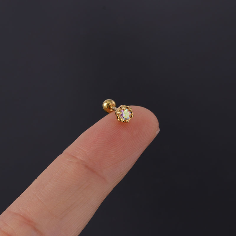 Fashion simple rod zircon earrings