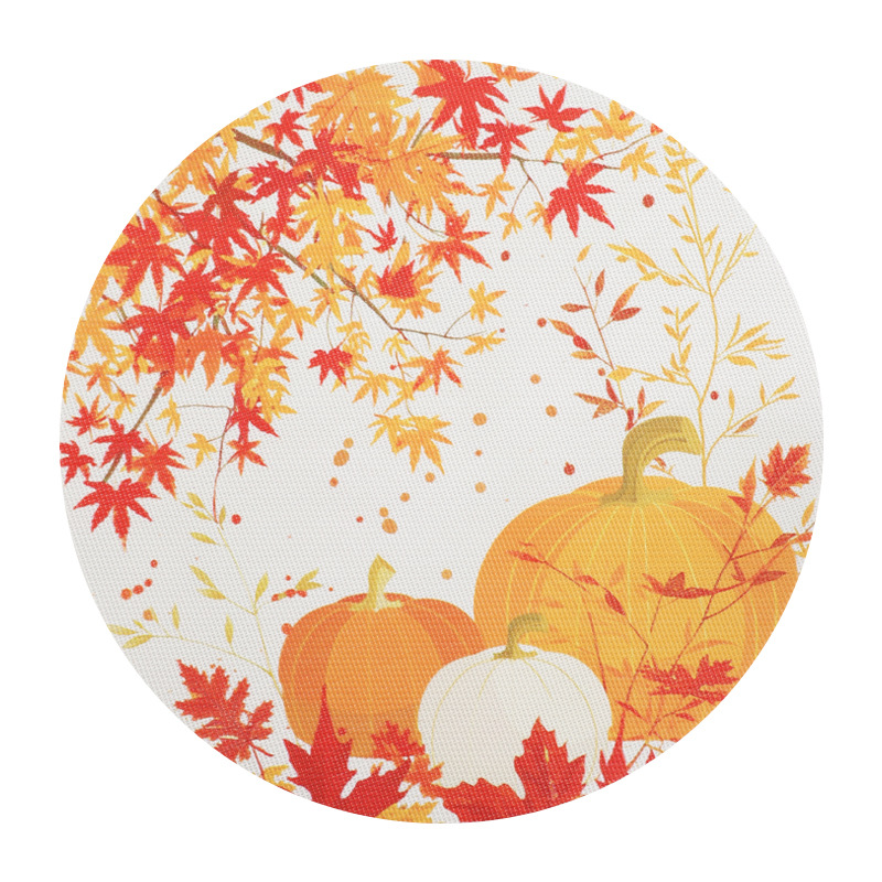 Selección de colección de primavera de PVC impresa almohadilla de decoración de escritorio cocina almohadilla de aislamiento térmico almohadilla de platos de calabaza estudiantes