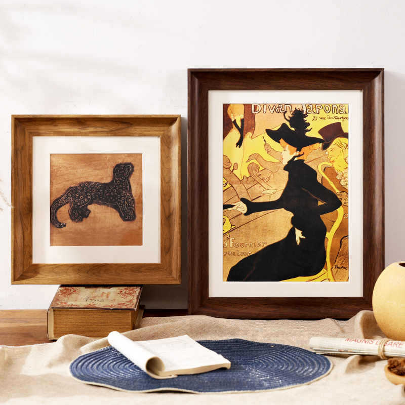 Vintage Painting Frame Mounted Imitation Wooden Photo Frame Wall Hanging Four 4k8k Watercolor Sketch a3a4 Paper Oil Painting Puzzle Custom