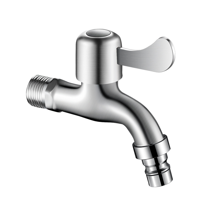 304 Stainless Steel Washing Machine Faucet for Home Use, Extended Mop Sink, One Inlet and Two Outlets, Universal 1/2 Inch Single Cold Water Faucet 304 Stainless Steel Washing Machine Faucet for Home Use, Extended Mop Sink, One Inlet and Two Outlets, Universal 1/2 Inch Single Cold Water Faucet