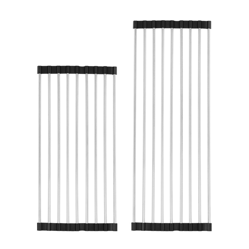 Estante de drenaje de silicona de acero inoxidable 304 fregadero de la cocina estante de almacenamiento plegable tazón de frutas y verduras plato persiana tipo de persiana estante de filtro de agua