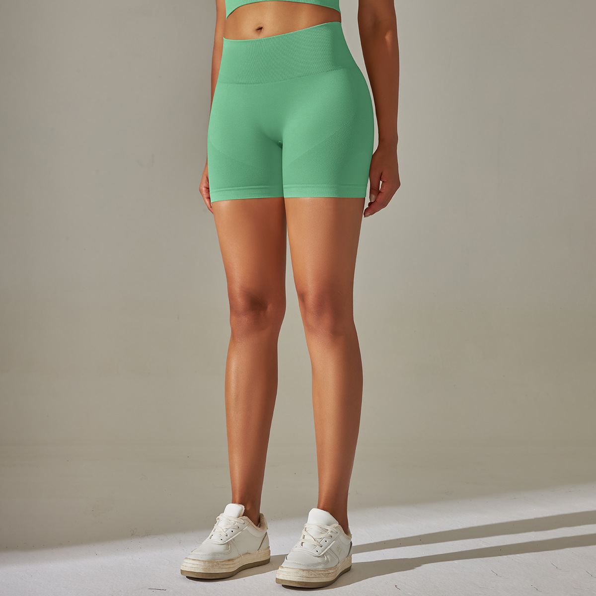 Pantaloni de yoga uni, tricotați fără cusături, culoare piersică, pentru ridicarea feselor și strângerea abdomenului, cu talie înaltă, pentru sport, alergare, fitness_voghion.com