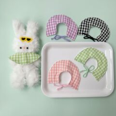 新しい 10 センチメートル韓国ウール人形チェック柄偽首輪ディズニー人形ベビー服ミニ人形人形服
