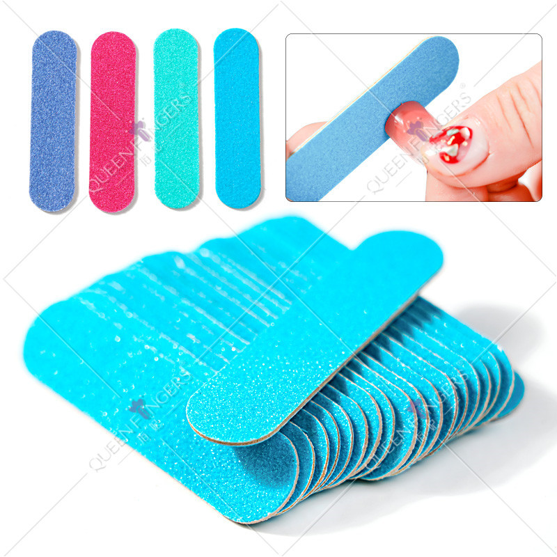 Herramientas de manicuras de dedo para pulir dos lados polidos multicolores archivo de madera laminado mini archivo de uñas esmaltado