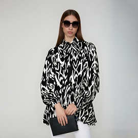 2025秋季新款撞色设计感小众宽松衬衫个性街头风百搭上衣女高级感