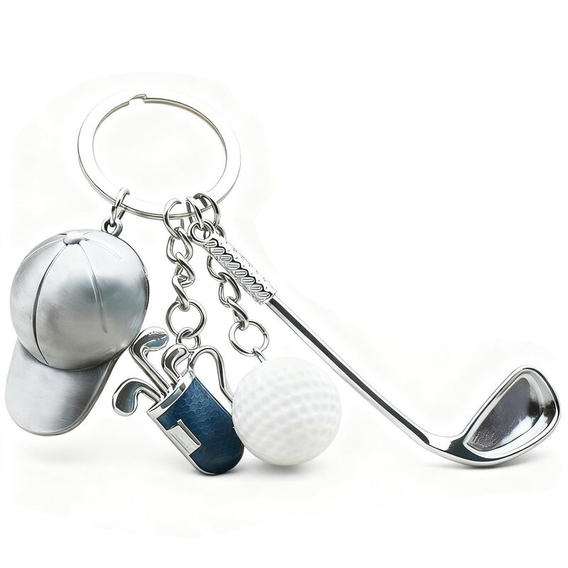 Cross-Border Hot-Selling New Product Golf Keychain, Fun Backpack Pendant, Sports Golf Gift for Men and Women