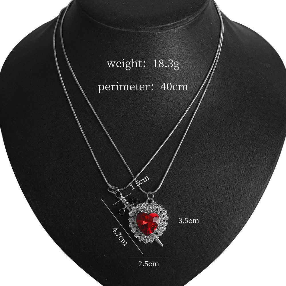 23g Weight Zinc Alloy Pendant Material Zircon Inlay Material Pendant Necklace Classification Zinc Alloy Chain Material snake chain Chain Type Holiday, Party Occasion Zinc alloy Material Heart Shape Pattern Unisex Gender Plating Design Punk, Streetwear Style Punk Streetwear Heart Shape Zircon Zinc Alloy Snake Chain Pendant Necklaces Wholesale 9