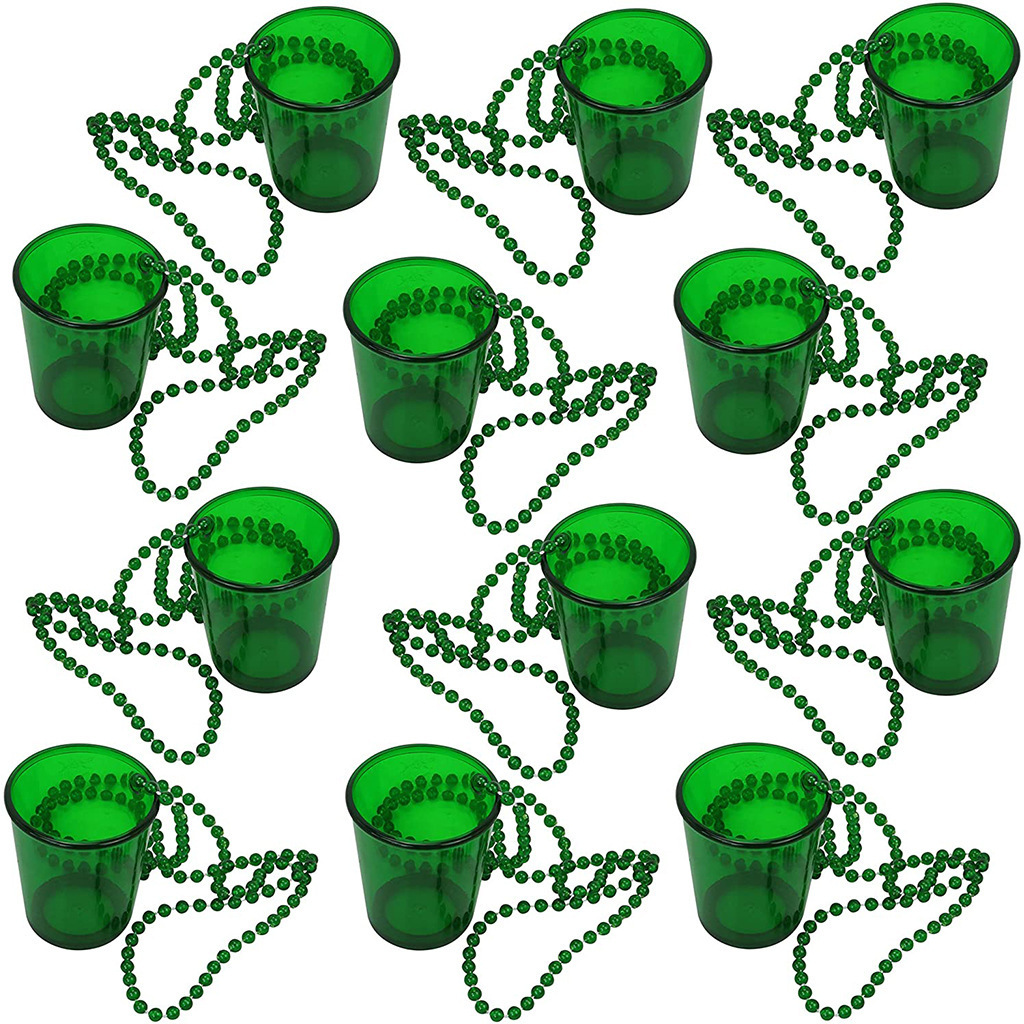 Navidad irlandesa carnaval de plástico de color cuentas de fiestas accesorios collares de carnaval fabricantes terminados