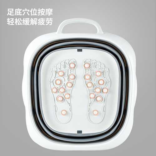 Foldable foot bath tub, calf-length foot basin for health & wellness, massage foot bath with insulation, household and kids' foot-washing basin