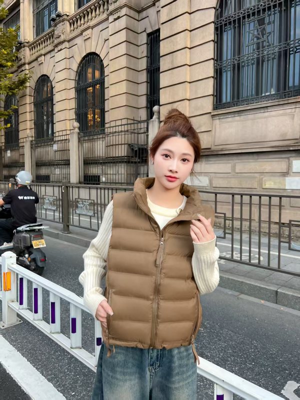 2025新款羽绒棉服马甲女短款轻薄韩版立领坎肩保暖马夹背心外套|undefined
