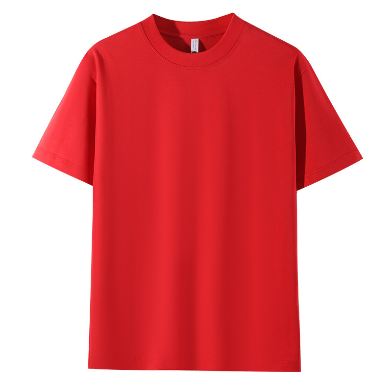 すごい！カスタムメイドの厚手280gダブルヤーンTシャツ、男女兼用半袖Tシャツ、ゆったりとしたラウンドネック、無地、半袖インナーシャツ|undefined