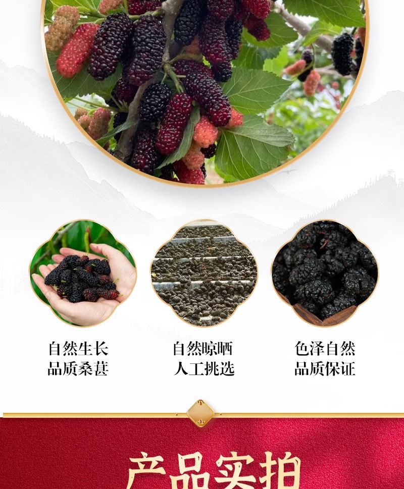 Dried Mulberry Fruit Sang Shen Zi 500g Washed Seedless Herbal Tea and Wine Ingredient key features