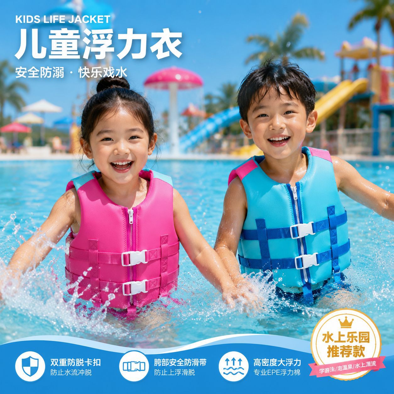 Children's Safety Life Jackets, Men's and Women's Buoyancy Swimsuits, Large Vests, Anti-Slip Buckles, Cross-Border Swimming Gear