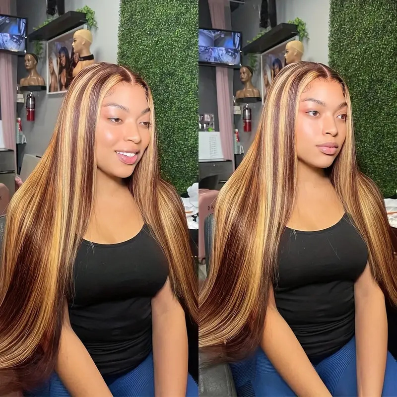 Parrucca sintetica lunga lace front con riga centrale ondulata_voghion.com