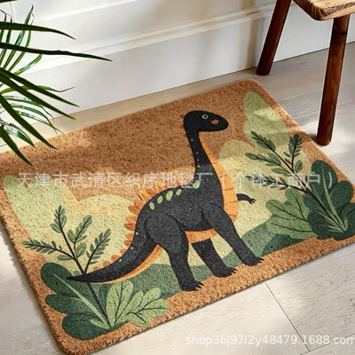 Avtomobil döşəmə paspasları | palm, thickened silk loop, non-slip - zx-nature-and-dinosaurs-18-3040silk-loop-without-edge-finishing