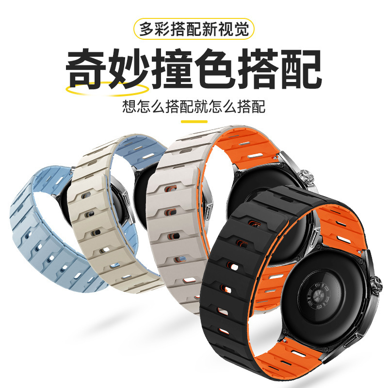 Suitable for Huawei Gt5 Dragon Scale Magnetic Silicone Watch Strap 20mm Samsung Smart Silicone Magnetic Watch Strap
