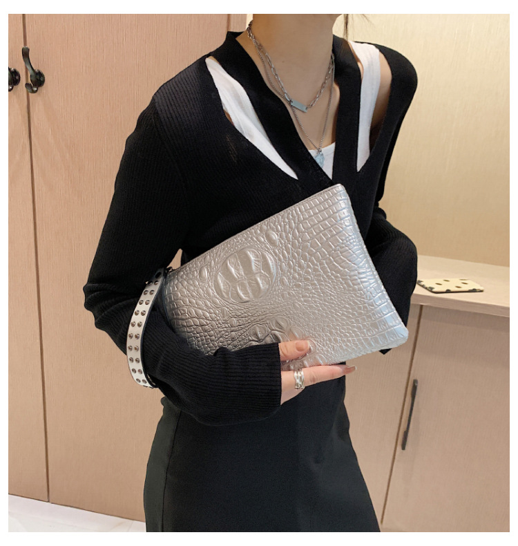 315g Weight Nylon Lining Material Zipper Closure Type Single Shoulder Strap Strap Type Clutch Bag Bags Type Business Occasion Pu Leather Material Solid Color Pattern All Seasons Season Women's Gender Business Style Medium Size Women's Medium Pu Leather Solid Color Business Zipper Clutch Bag 4