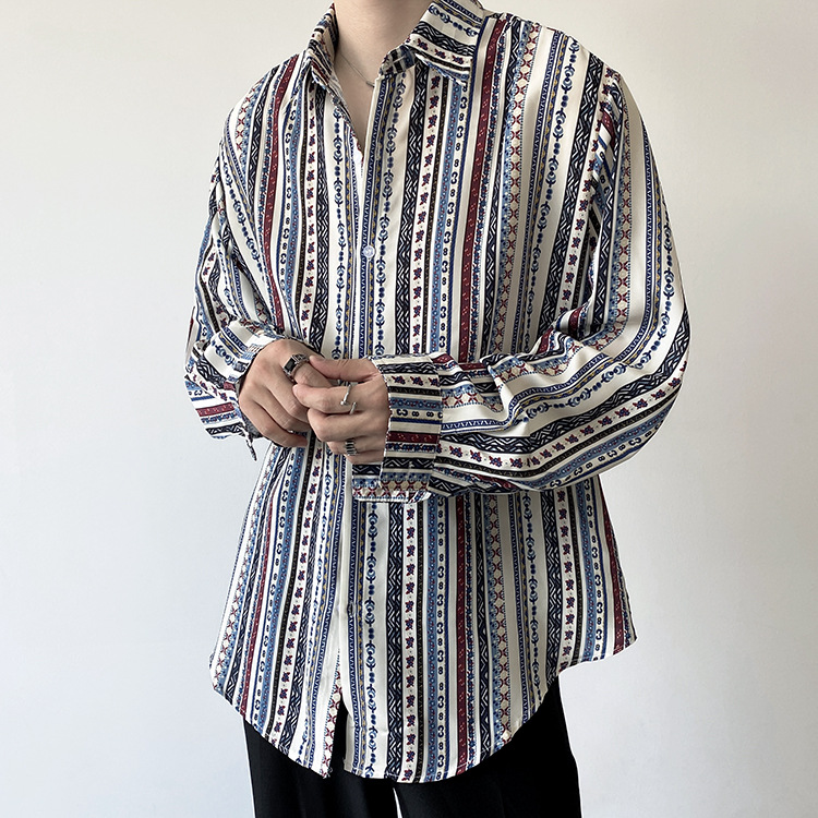 Title 4, Herren Retro-Urlaub Hemd im europäischen Stil m...