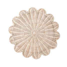出口日本欧美手工编织藤花形状餐垫天然柳条桌垫餐桌装饰手工制作