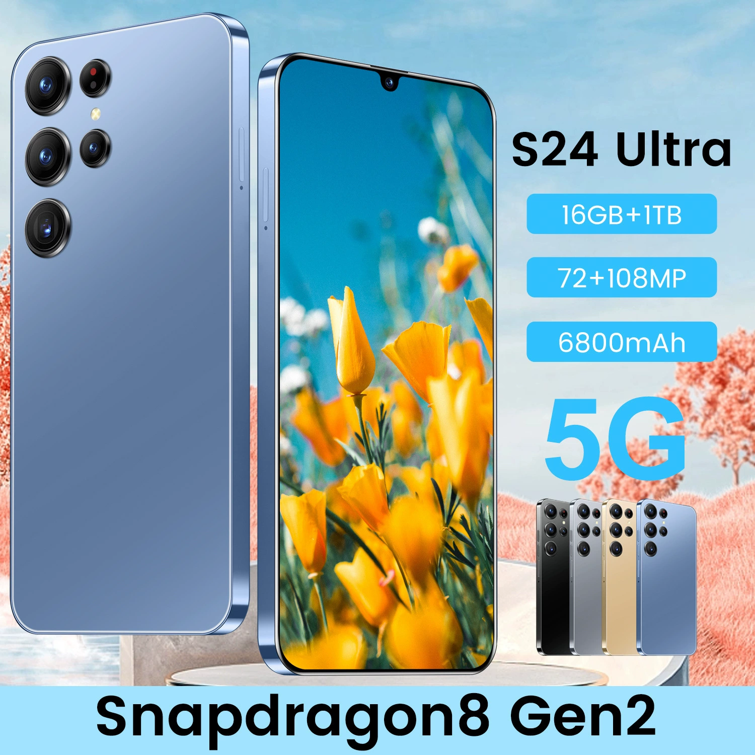 Смартфон S24 Ultra, Android, 16 ГБ, 6.8-дюймовый экран