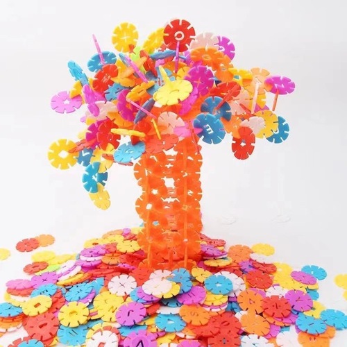 Snowflake pieces construction toy children's intelligence assembly early education large snowflake pieces wholesale