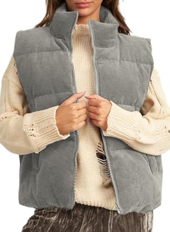 Chaleco de pana transfronteriza de Amazon 2024 nuevo abrigo de invierno chaleco de algodón más ropa de algodón grueso de terciopelo image 10