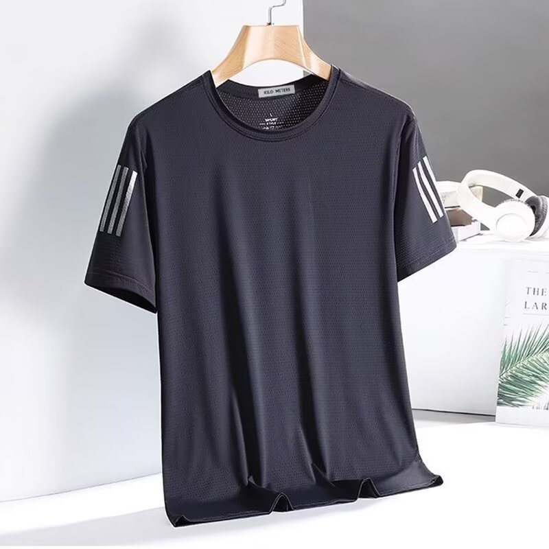 アイスシルク Tシャツ 夏 メンズ ラウンドネック 速乾 アイスシルク Tシャツ メンズ ラウンドネック 速乾 半袖 薄手 通気性 半袖 大きいサイズ|undefined