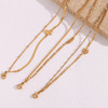 Brand fashionable double-layer beads, jewelry stainless steel, blade, card, bracelet, European style