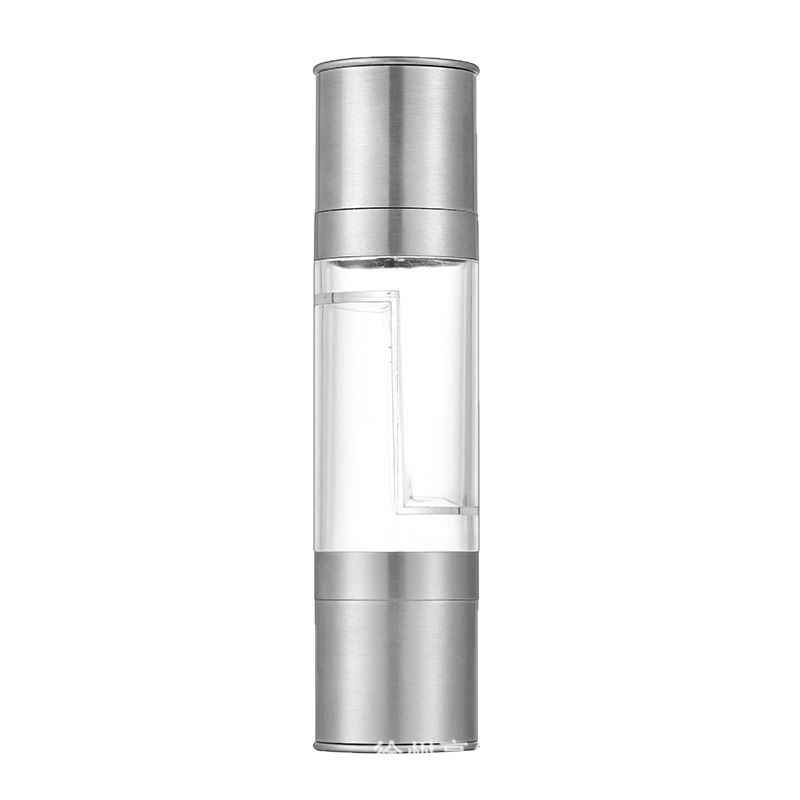 Molinillo manual dos en uno de doble propósito, pimienta negra, pimienta, sal marina, núcleo de cerámica de acero inoxidable, botella de espolvoreado de condimento comercial