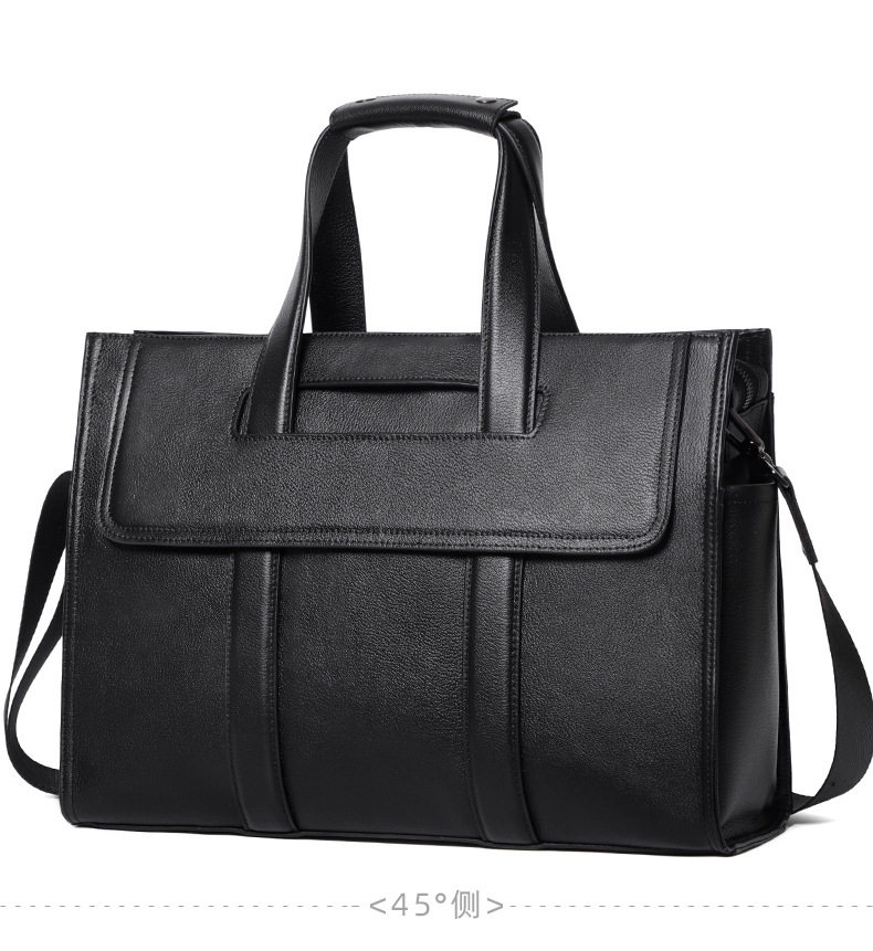 Túi xách nam dung tích lớn 40×13×29 cm đựng laptop 15,6 inch, túi đeo chéo vai da bò — Lớp lót nỉ cao cấp màu đen chi tiết 16