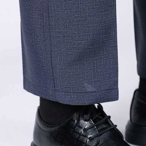 Men's Ice Silk Western Pants Summer Thin Model Middle-Aged and Elderly High-Waist Deep Thigh Men's Casual Loose Father Suit Straight Leg Pants