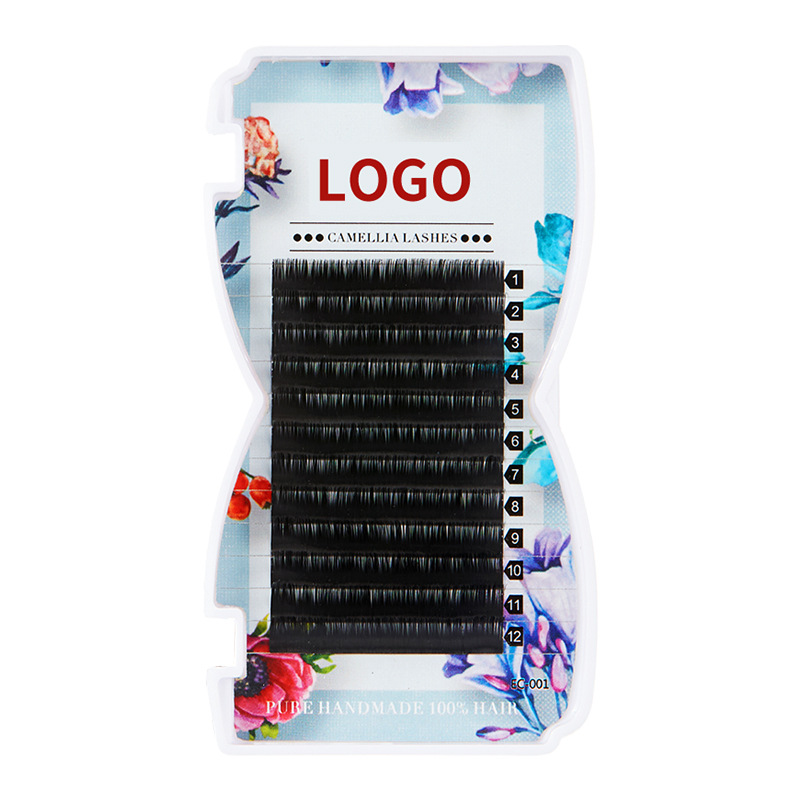 Fábrica de 0.07 pestañas de ojos naturales al por mayor de gran capacidad densa un segundo pestañas florecientes camellia pestañas falsas
