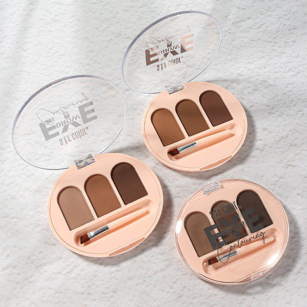 s.f.r color transfronterizo monopolio natural estereoscópico fácil de aplicar maquillaje impermeable sensación de niebla salvaje tres colores cejas polvo con cepillo image 3