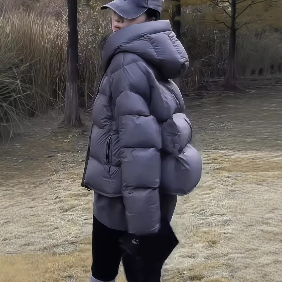 Popular Goose down Winter New Puff down Jacket Short Hooded Thickeneded 90 White Duck down Fashionable Warm Jacket for Women