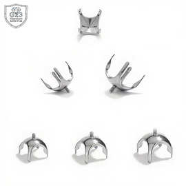 F136钛碗底空托替换头圆弧底镶锆石唇钉钛合金耳蜗钉穿刺饰品配件