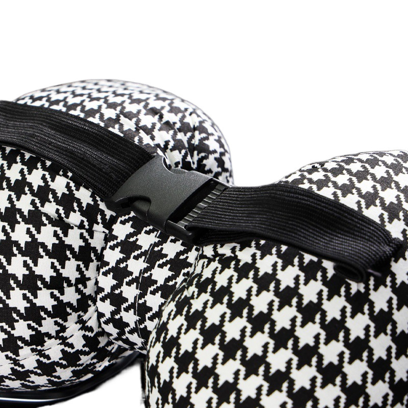 HOUNDSTOOTH 자동차 머리 받침 허리 지원 귀여운 활 사계절 보편적 인 자동차 목 베개 허리 쿠션 여신 자동차
