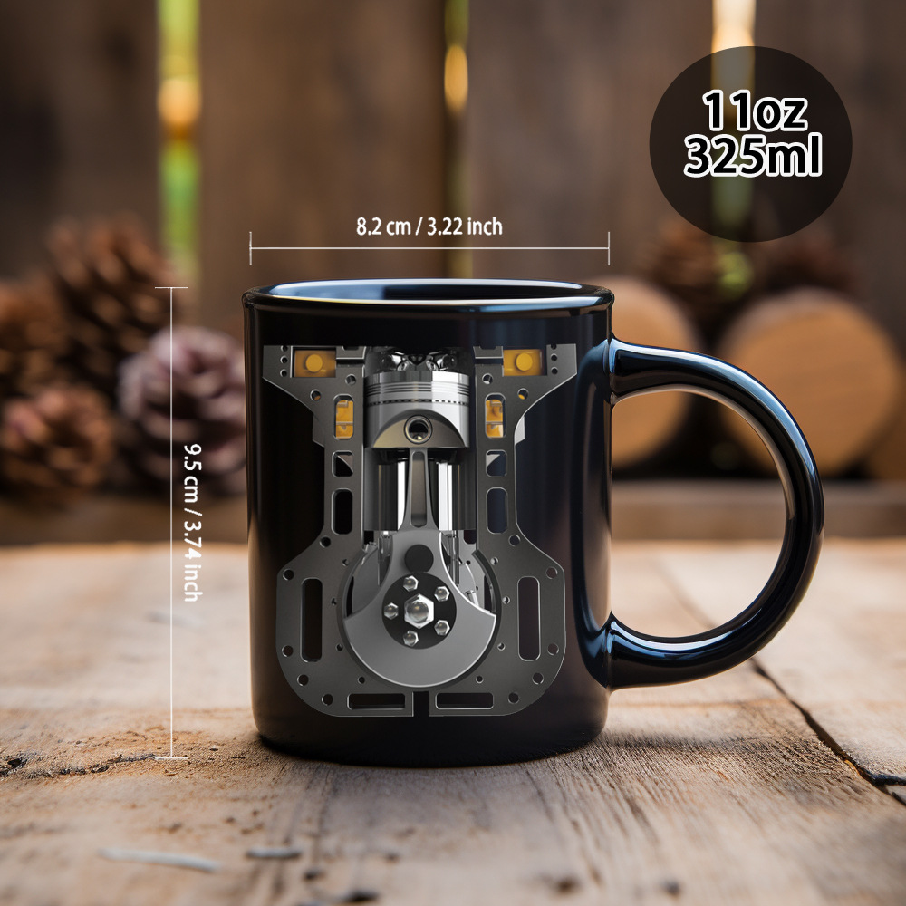 Agosto nuevo producto de comercio exterior, motor mecánico, taza de café de cerámica, taza de agua para hombres